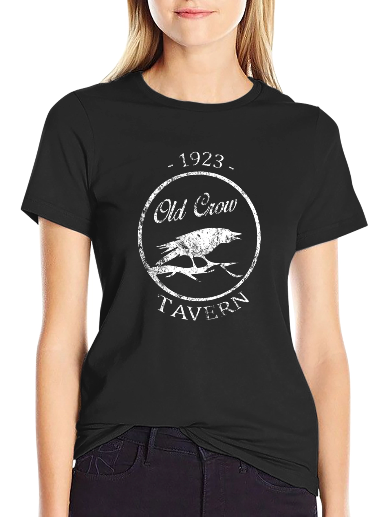 Old Crow Tavern 1923 Black T-Shirt