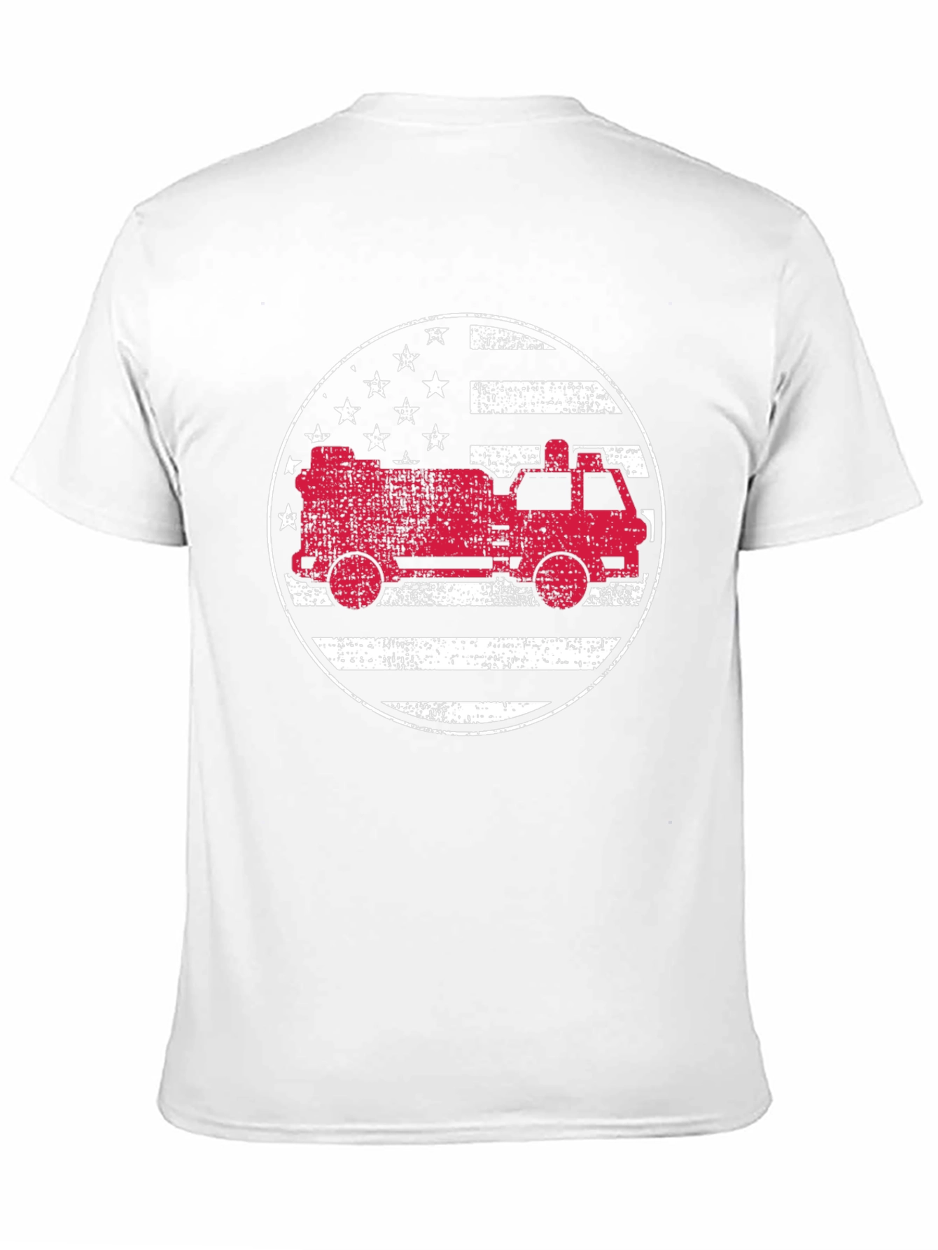 Fire Truck American Flag Graphic Tee