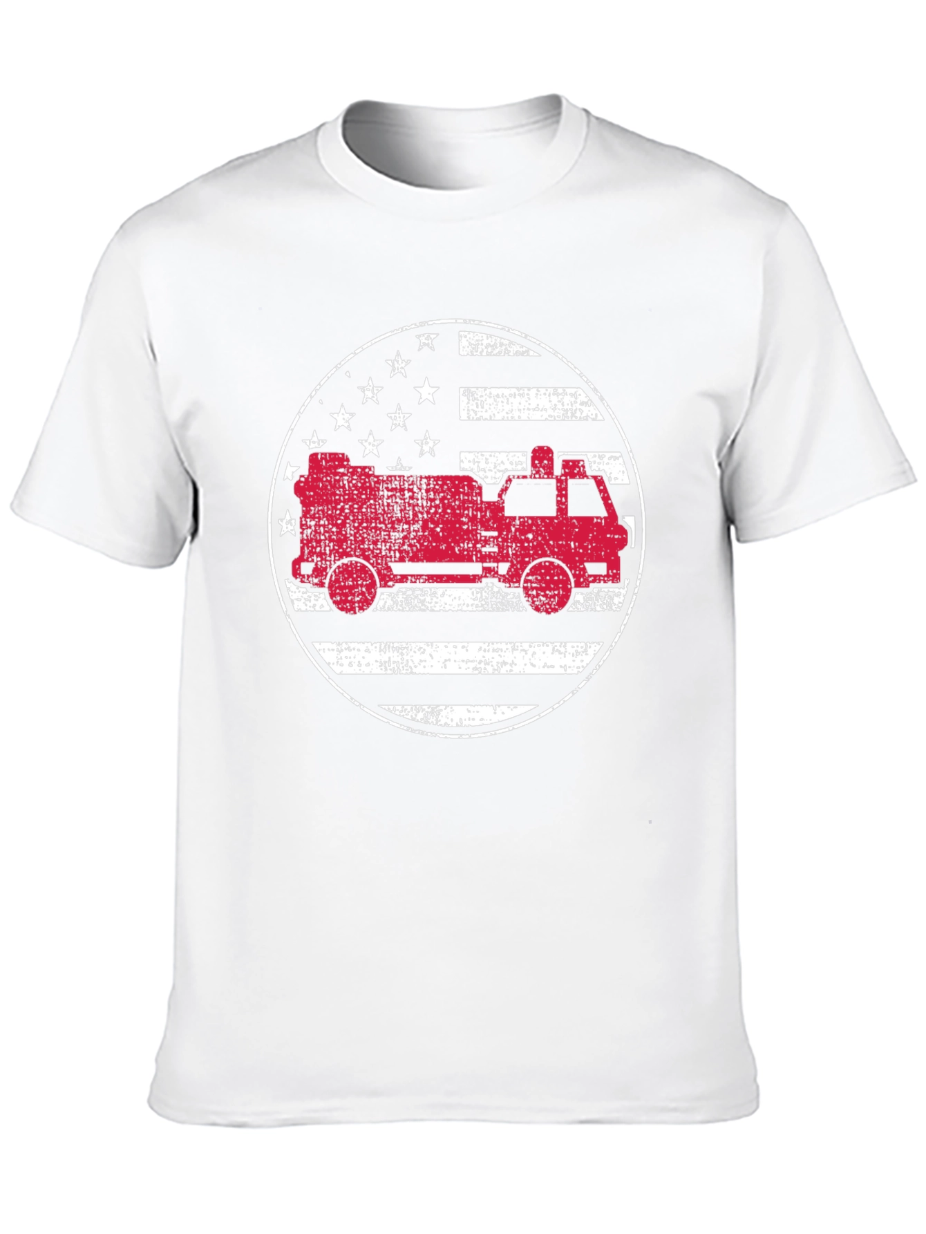 Fire Truck American Flag Graphic Tee