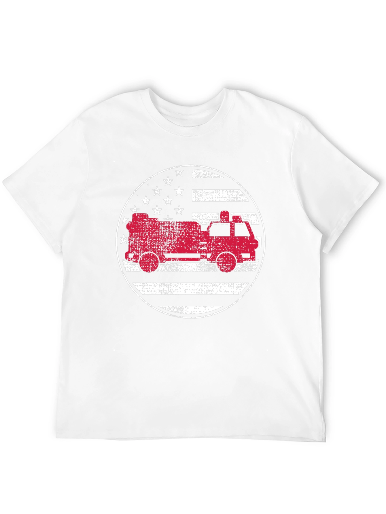 Fire Truck American Flag Graphic Tee