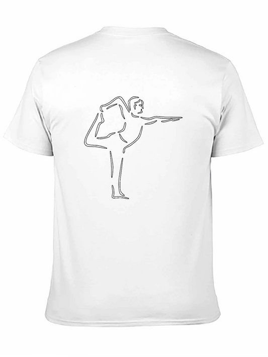 Mens Yoga Pose Graphic Black T-Shirt