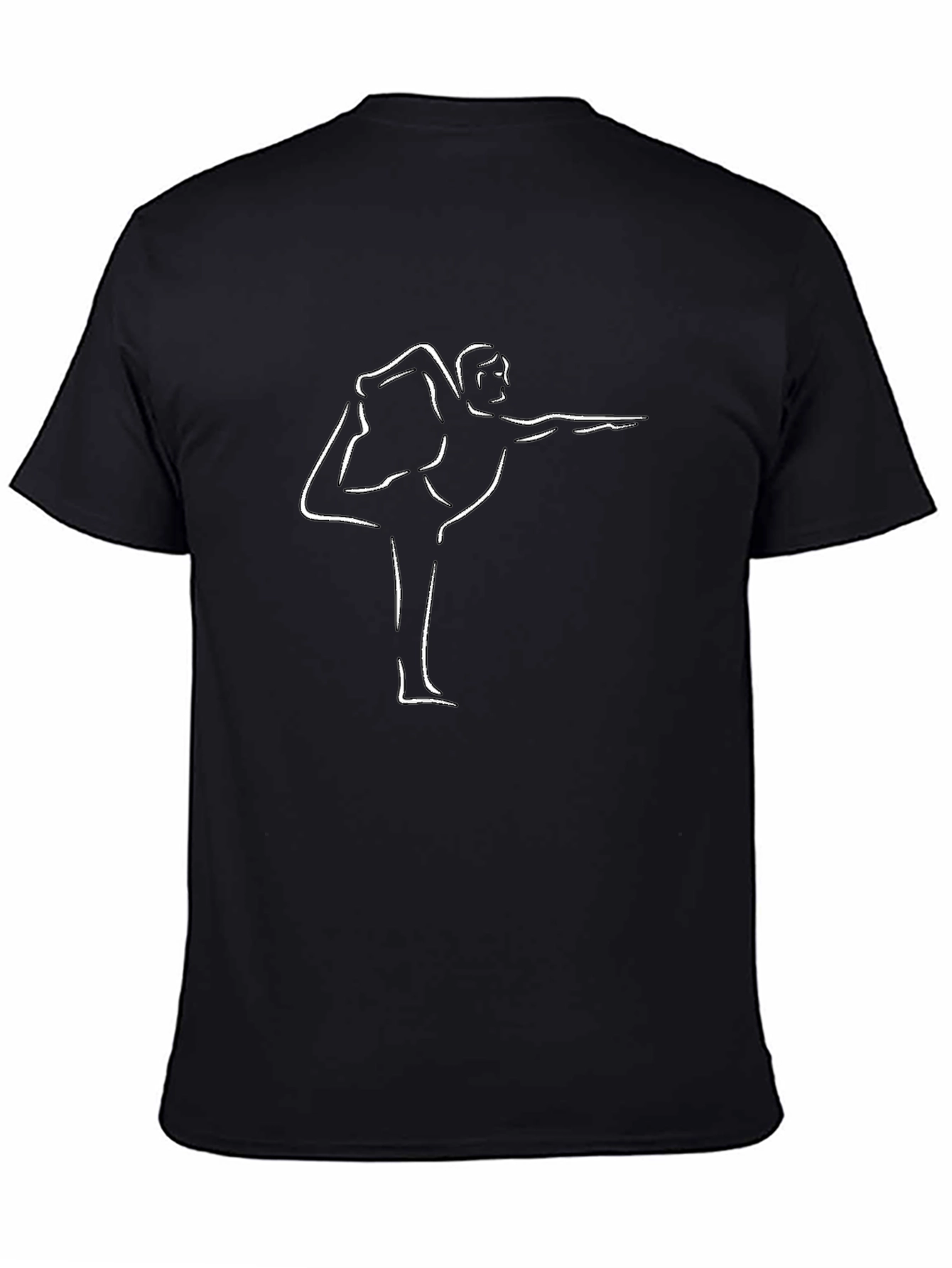 Mens Yoga Pose Graphic Black T-Shirt