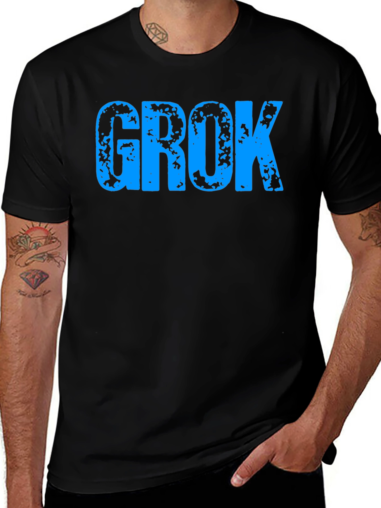 Grok Distressed Graphic T-Shirt - Modern Casual Tee