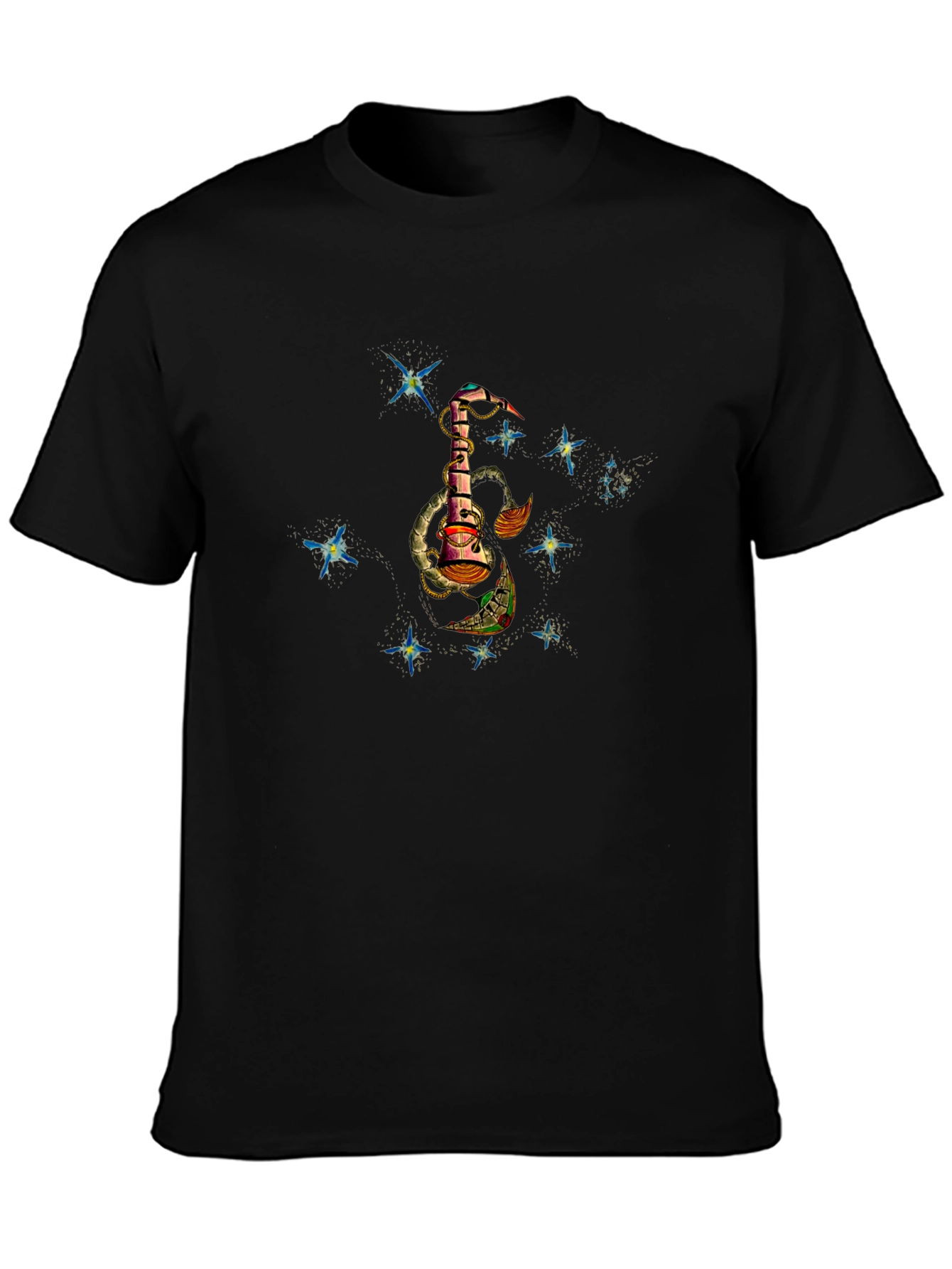 Celestial Dreamscape Black T-Shirt