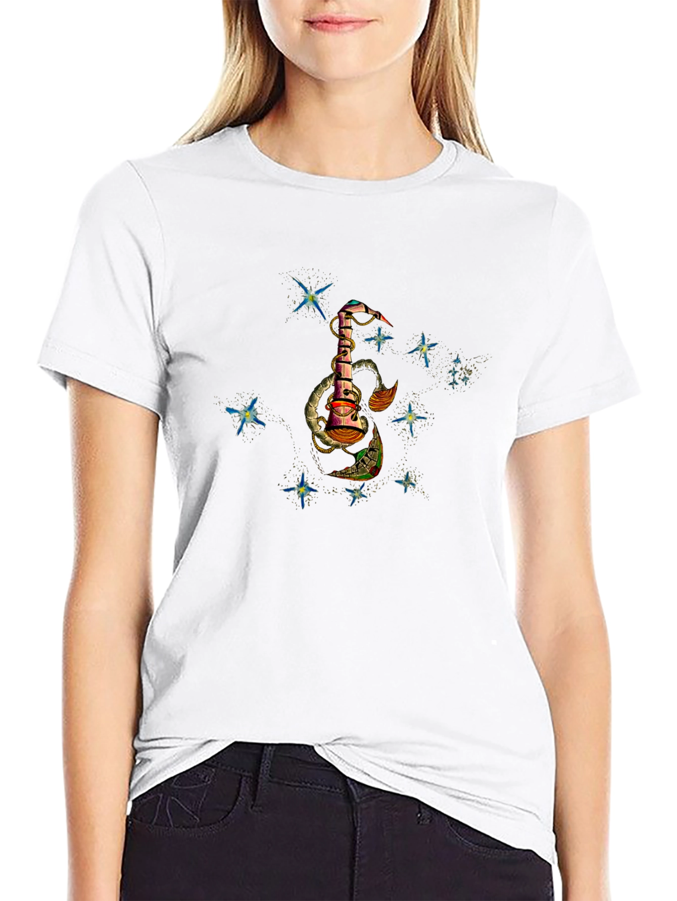 Celestial Dreamscape Black T-Shirt