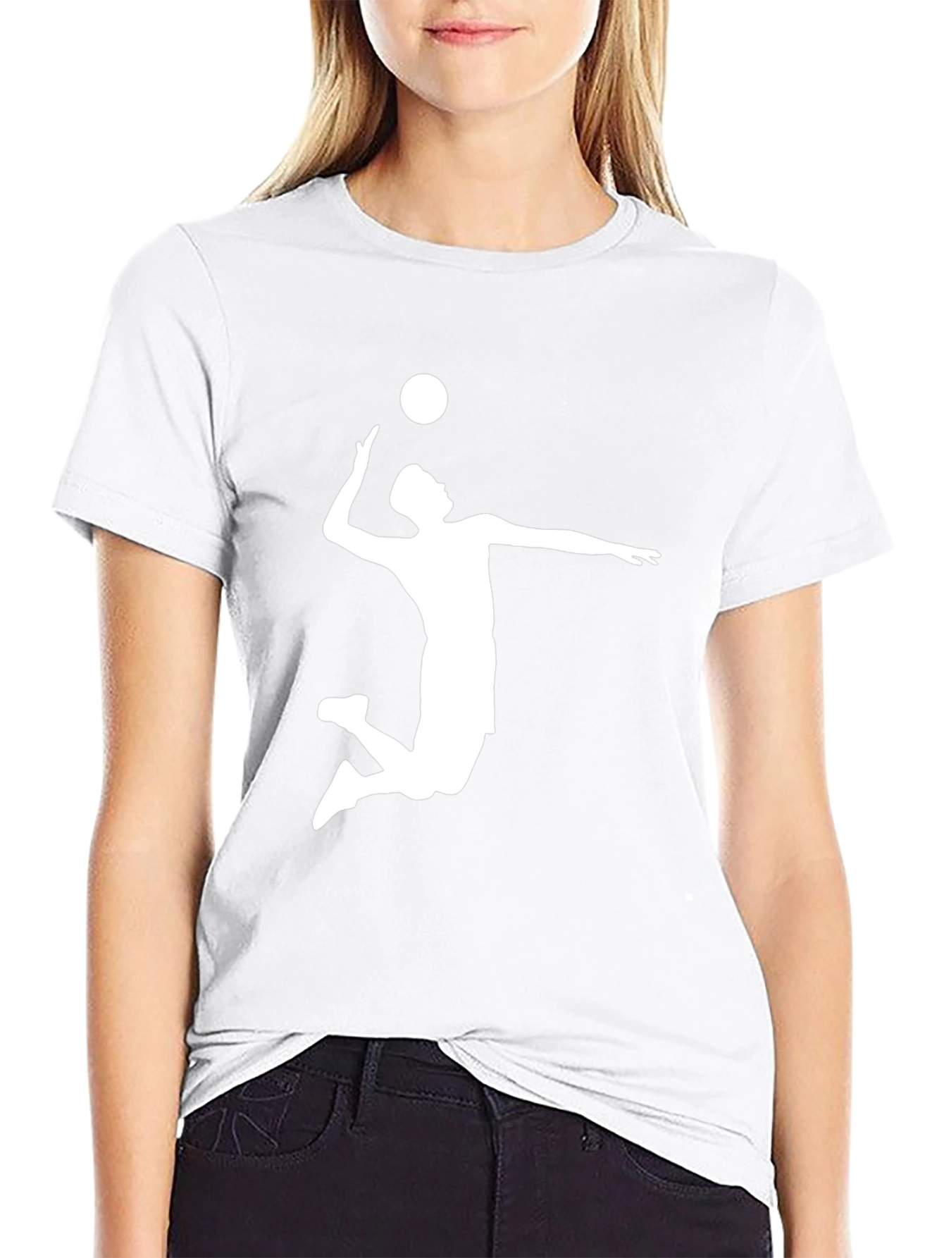 Volleyball Silhouette Black T-Shirt