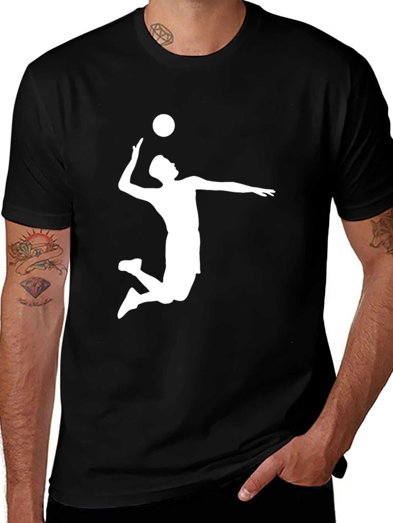 Volleyball Silhouette Black T-Shirt