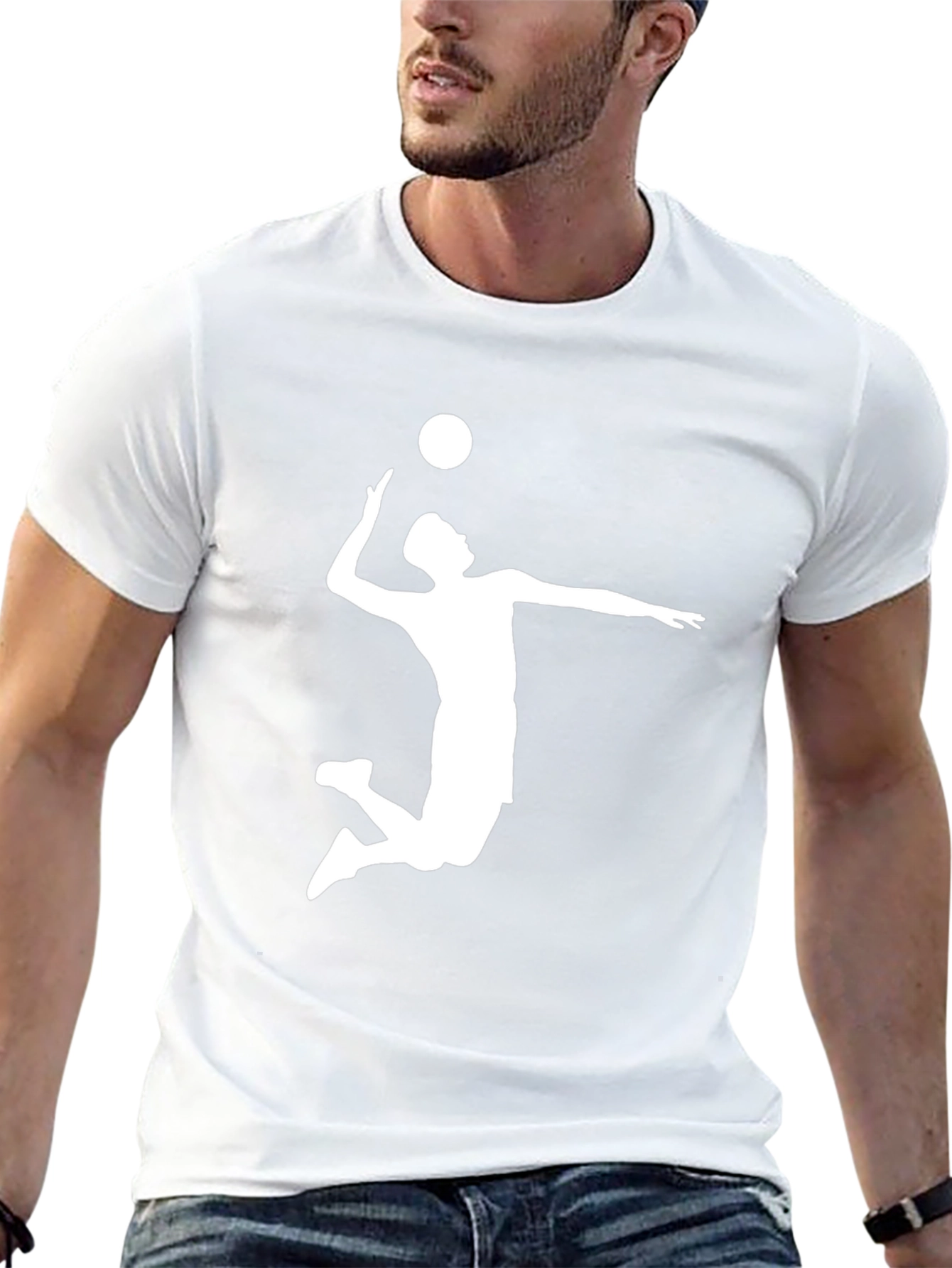 Volleyball Silhouette Black T-Shirt