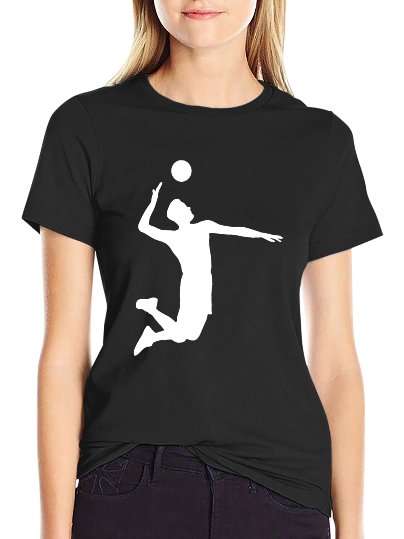 Volleyball Silhouette Black T-Shirt