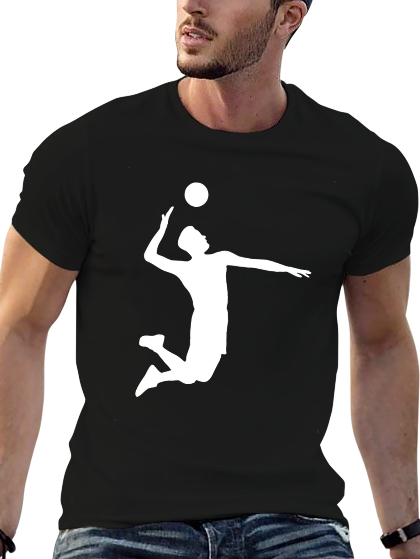 Volleyball Silhouette Black T-Shirt