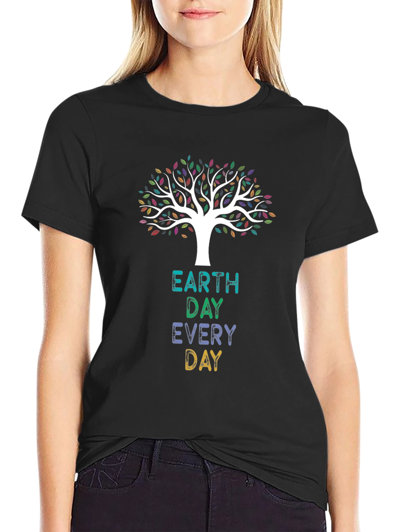 Earth Day Every Day Graphic Tee - Black