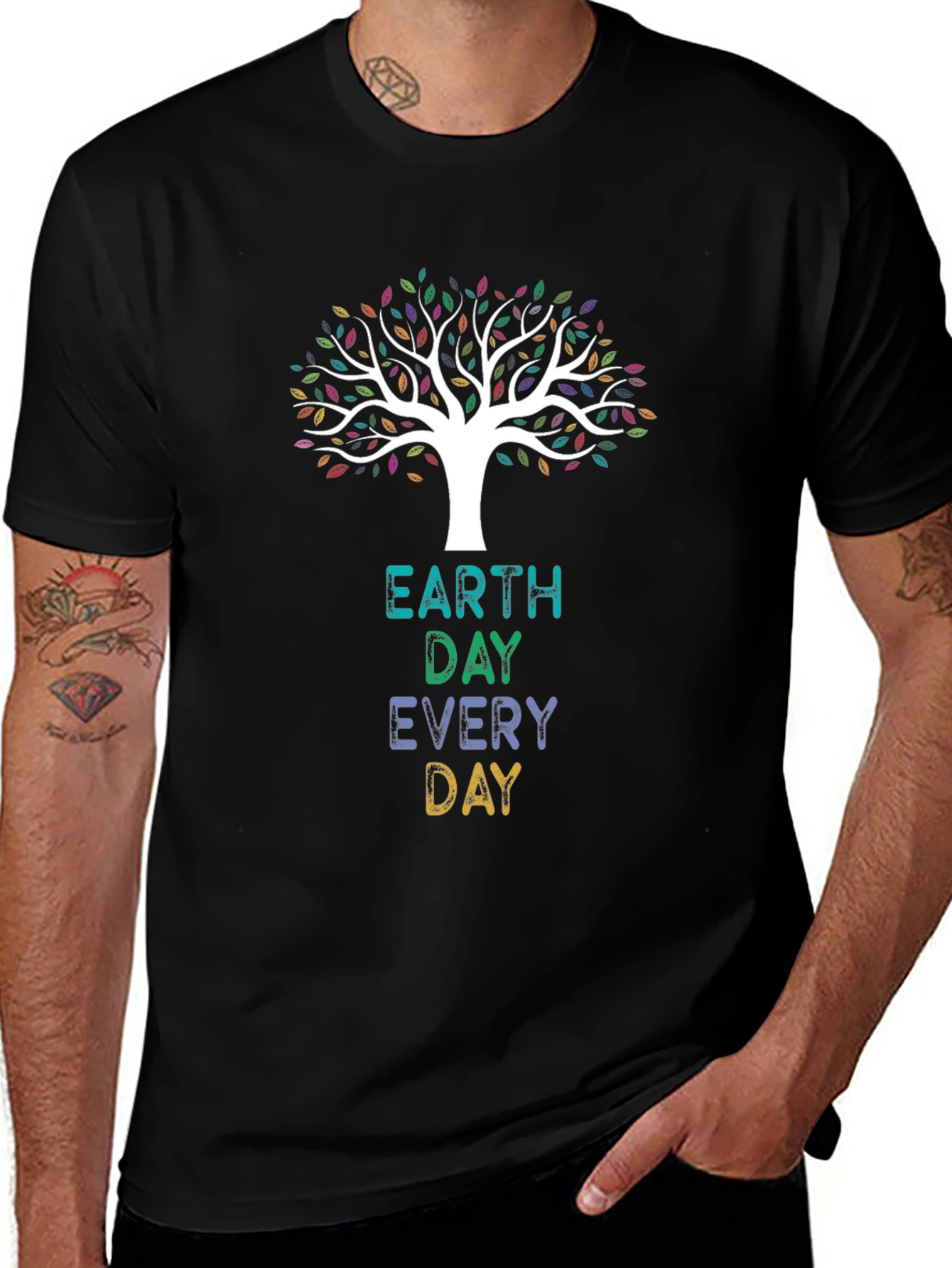 Earth Day Every Day Graphic Tee - Black