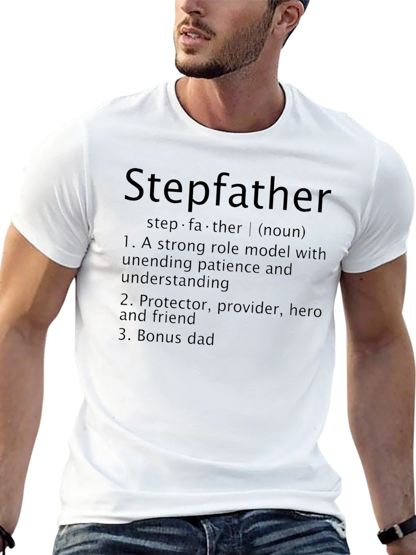 Stepfather Definition T-Shirt - Bonus Dad Hero Tee