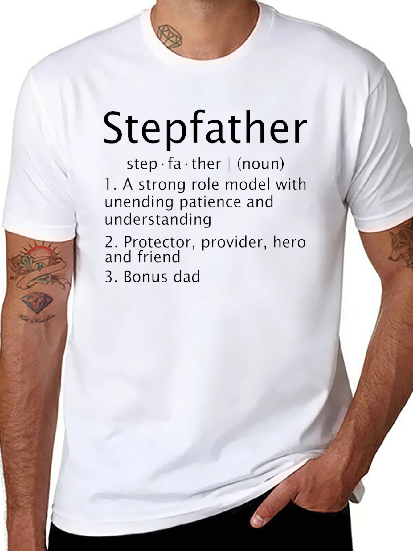 Stepfather Definition T-Shirt - Bonus Dad Hero Tee