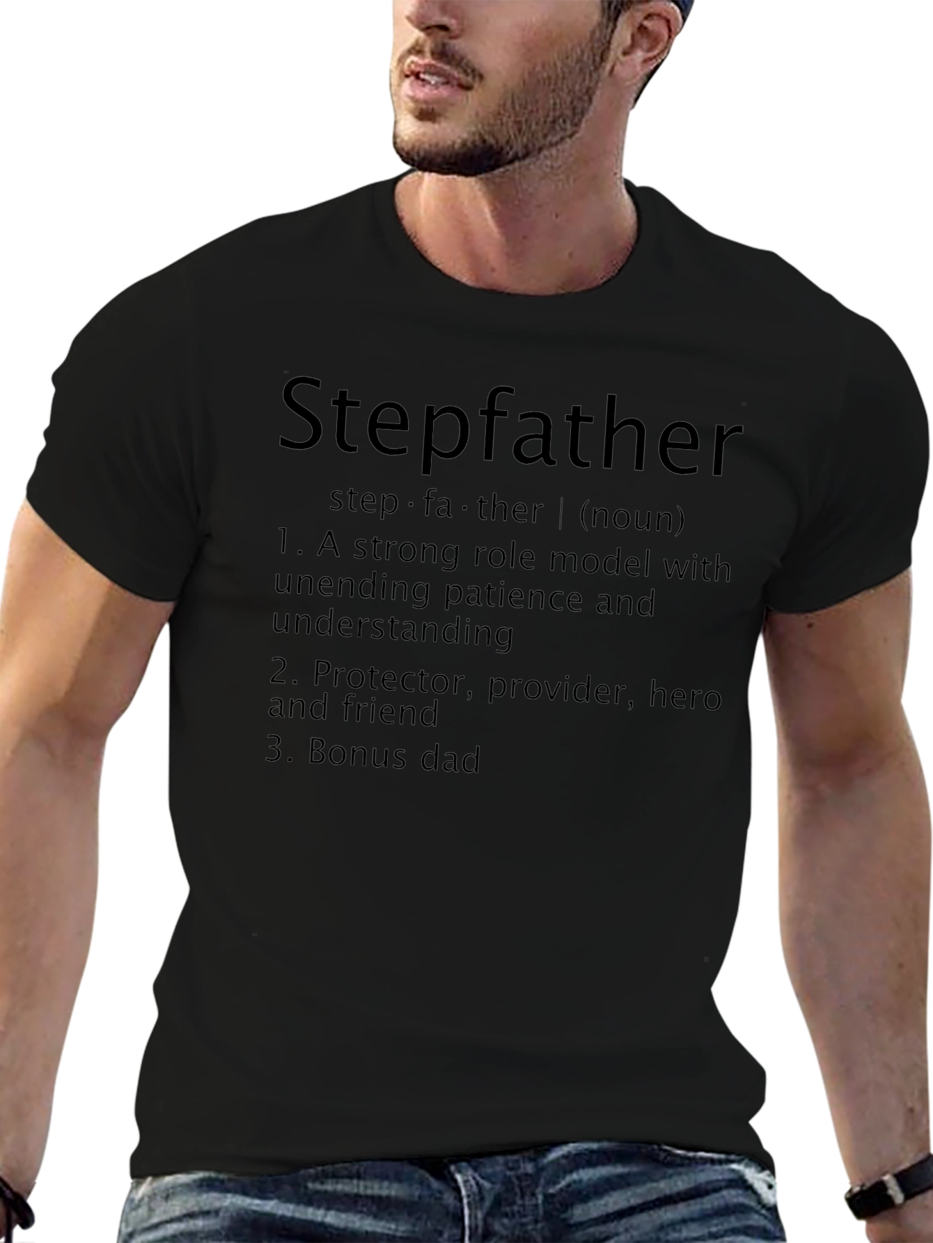 Stepfather Definition T-Shirt - Bonus Dad Hero Tee