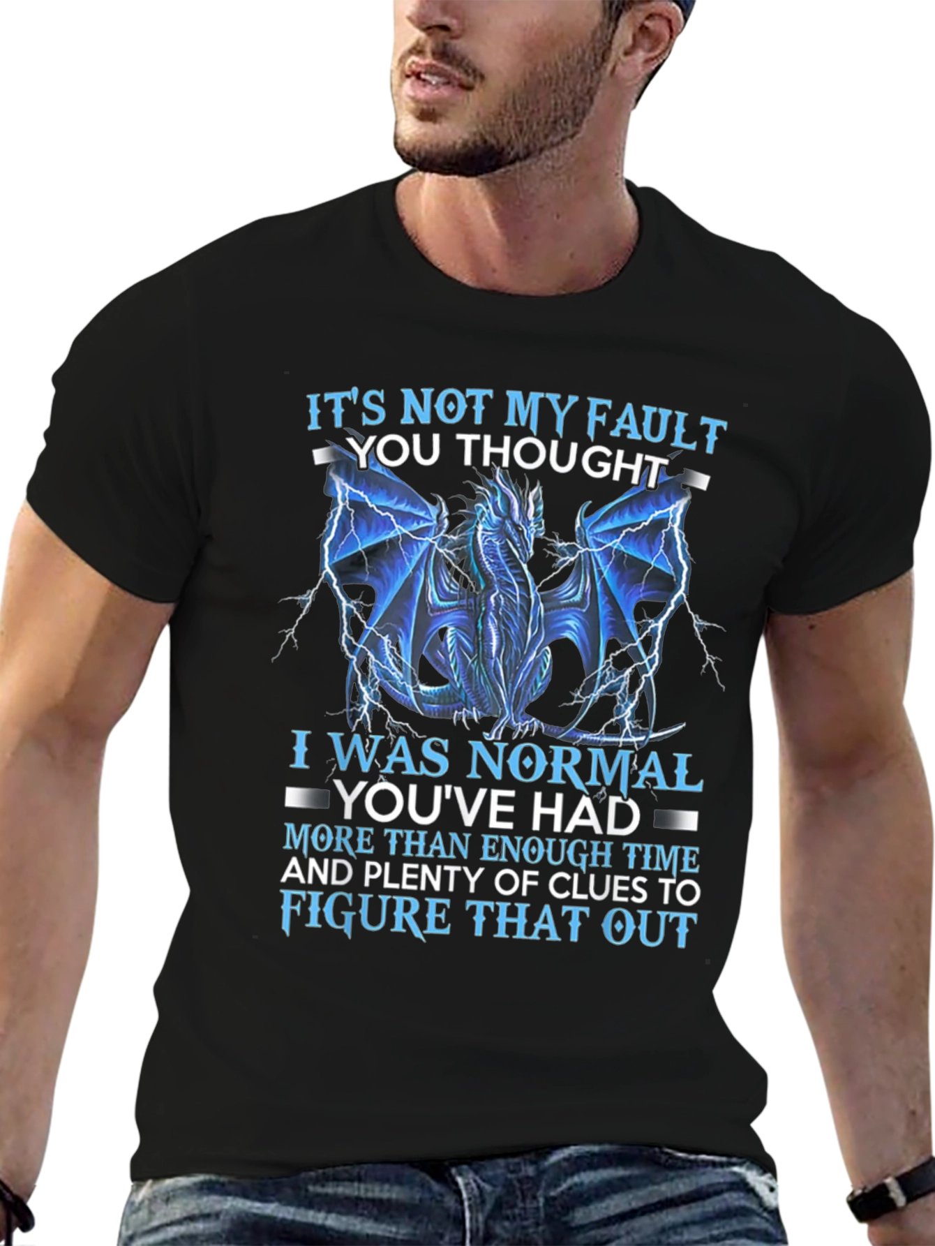 Dragon Graphic Tee: Not My Fault T-Shirt