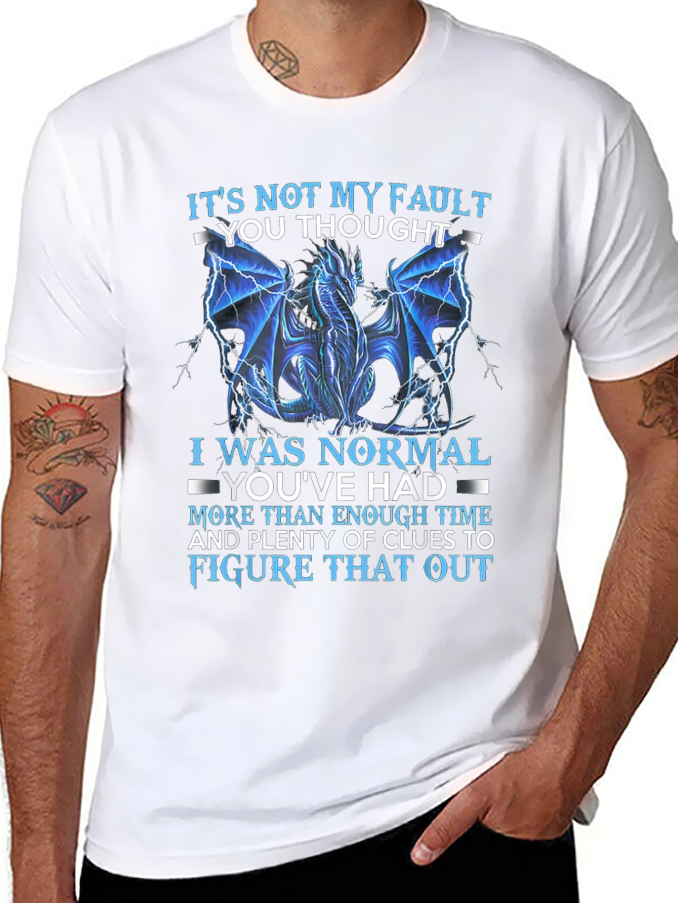Dragon Graphic Tee: Not My Fault T-Shirt