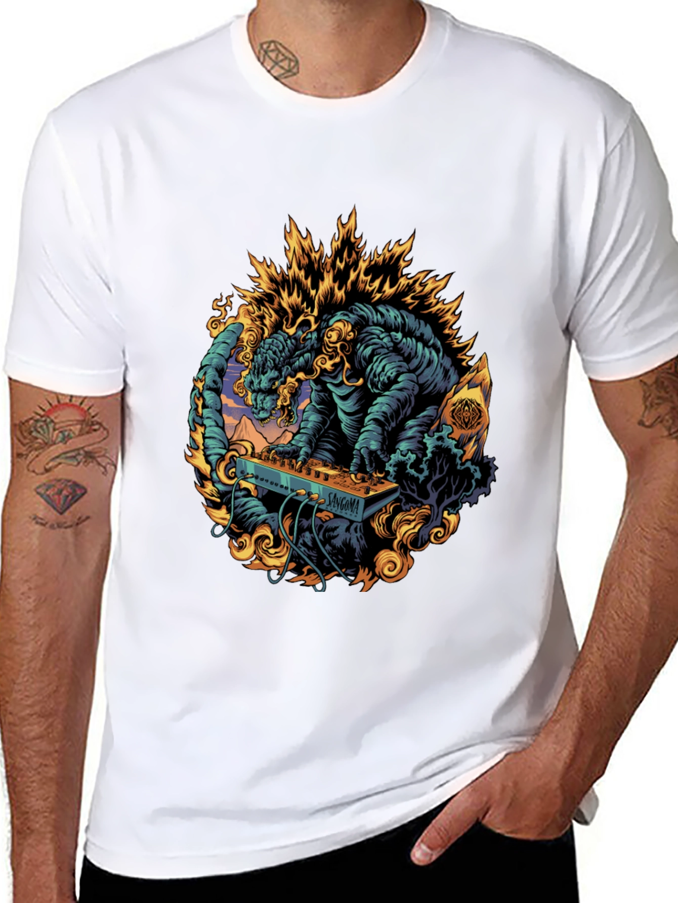 Godzilla DJ Graphic Tee - Black
