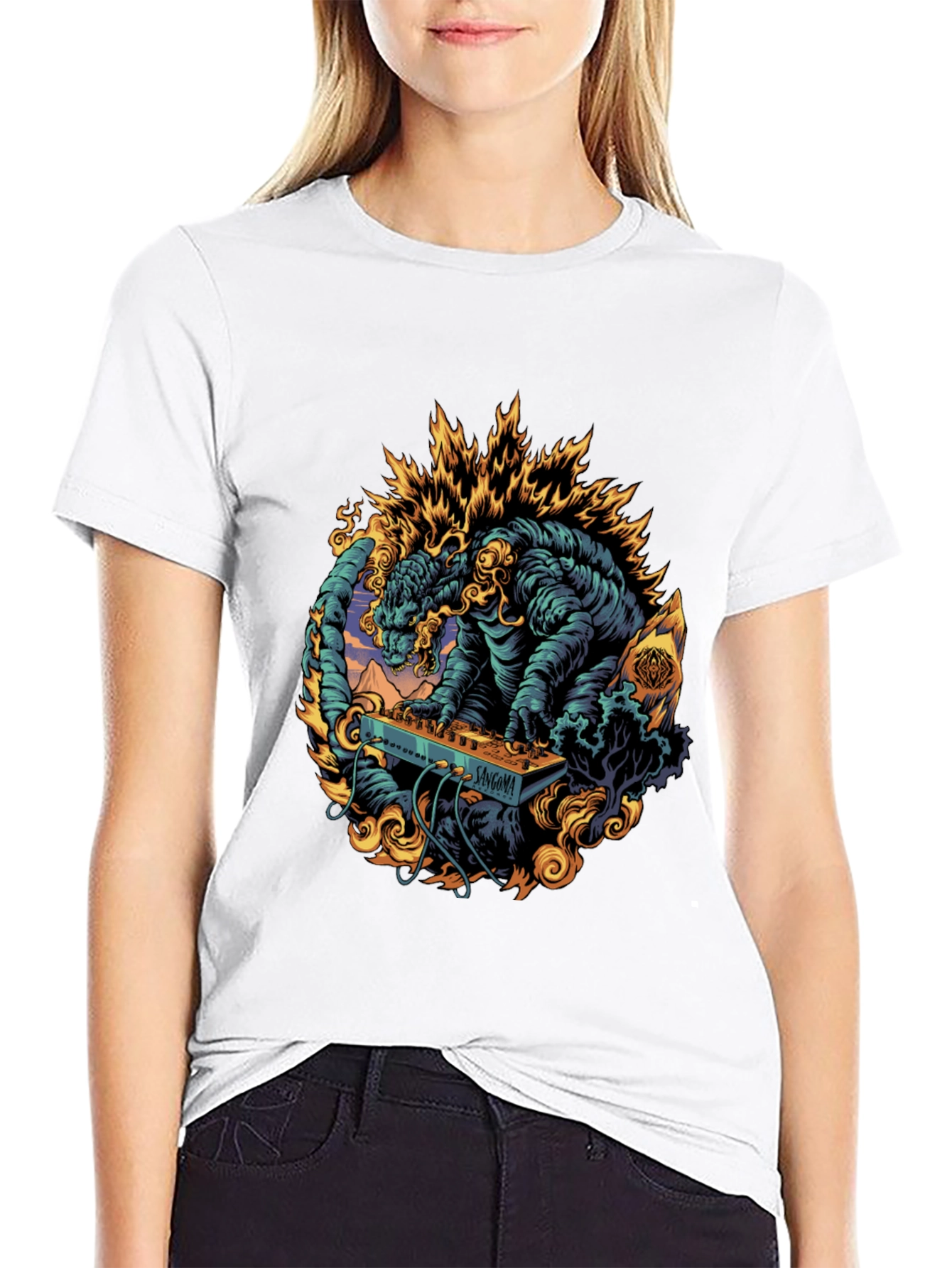 Godzilla DJ Graphic Tee - Black