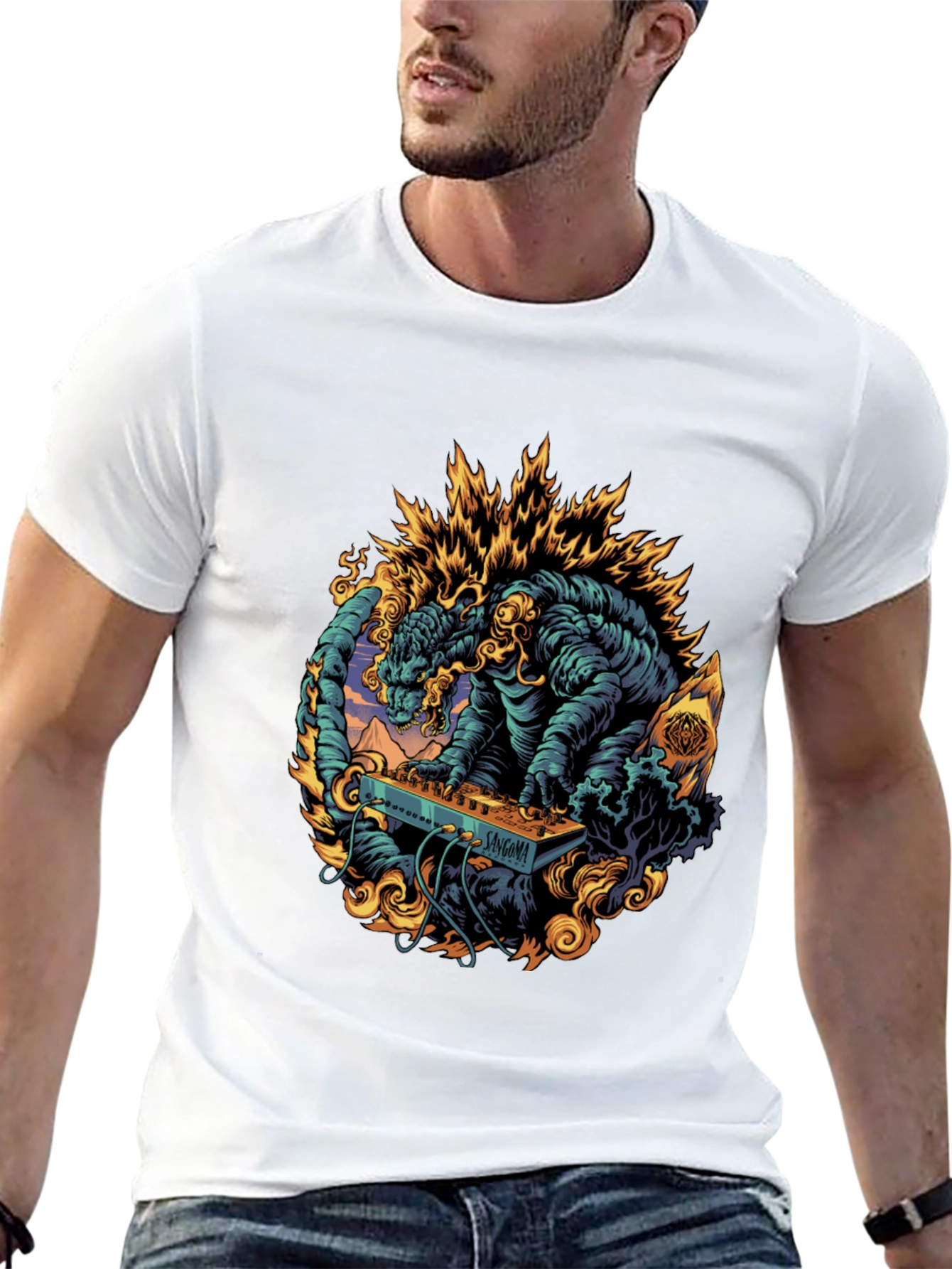 Godzilla DJ Graphic Tee - Black
