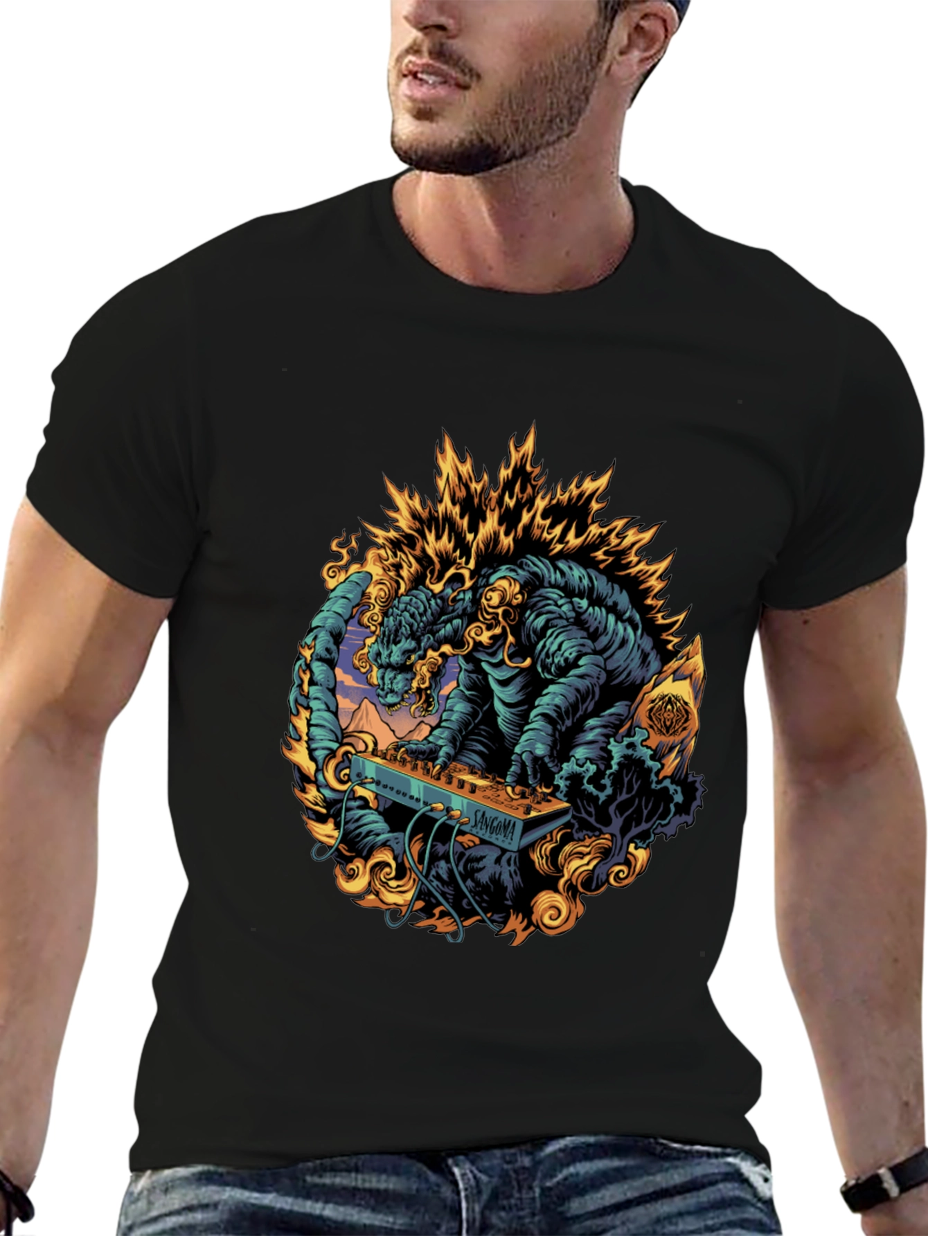 Godzilla DJ Graphic Tee - Black