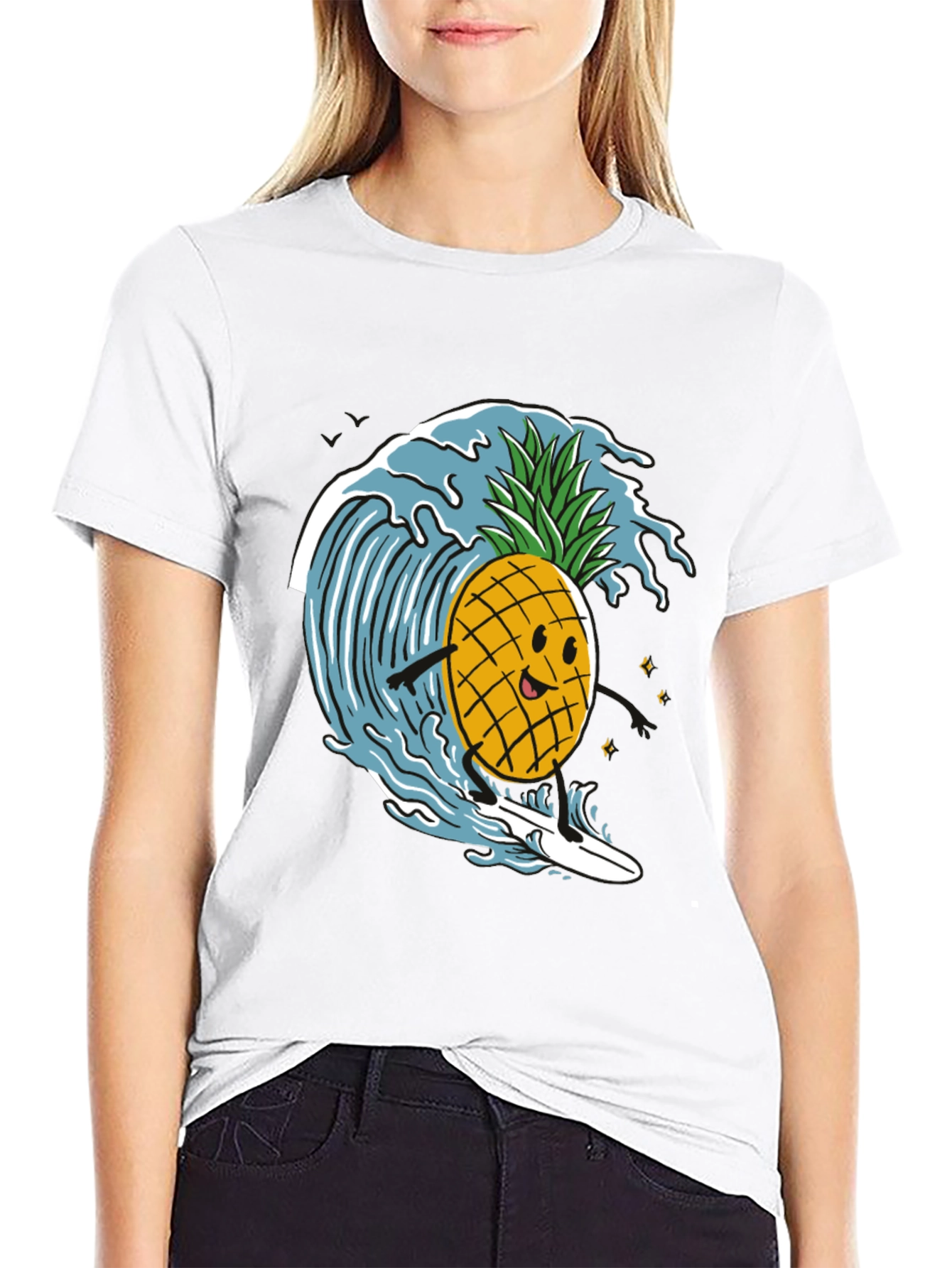 Surfing Pineapple T-Shirt - Fun Summer Tee