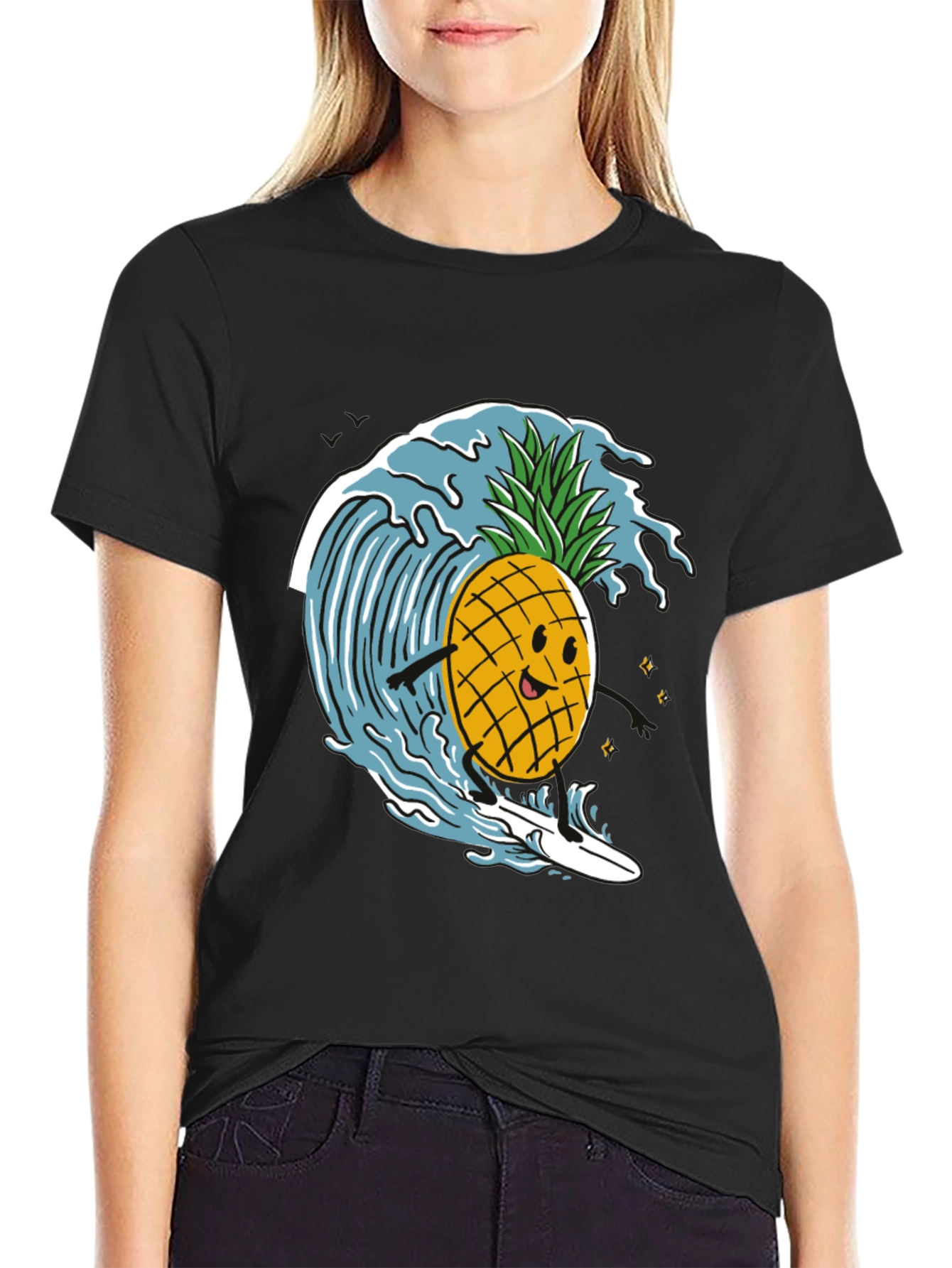 Surfing Pineapple T-Shirt - Fun Summer Tee