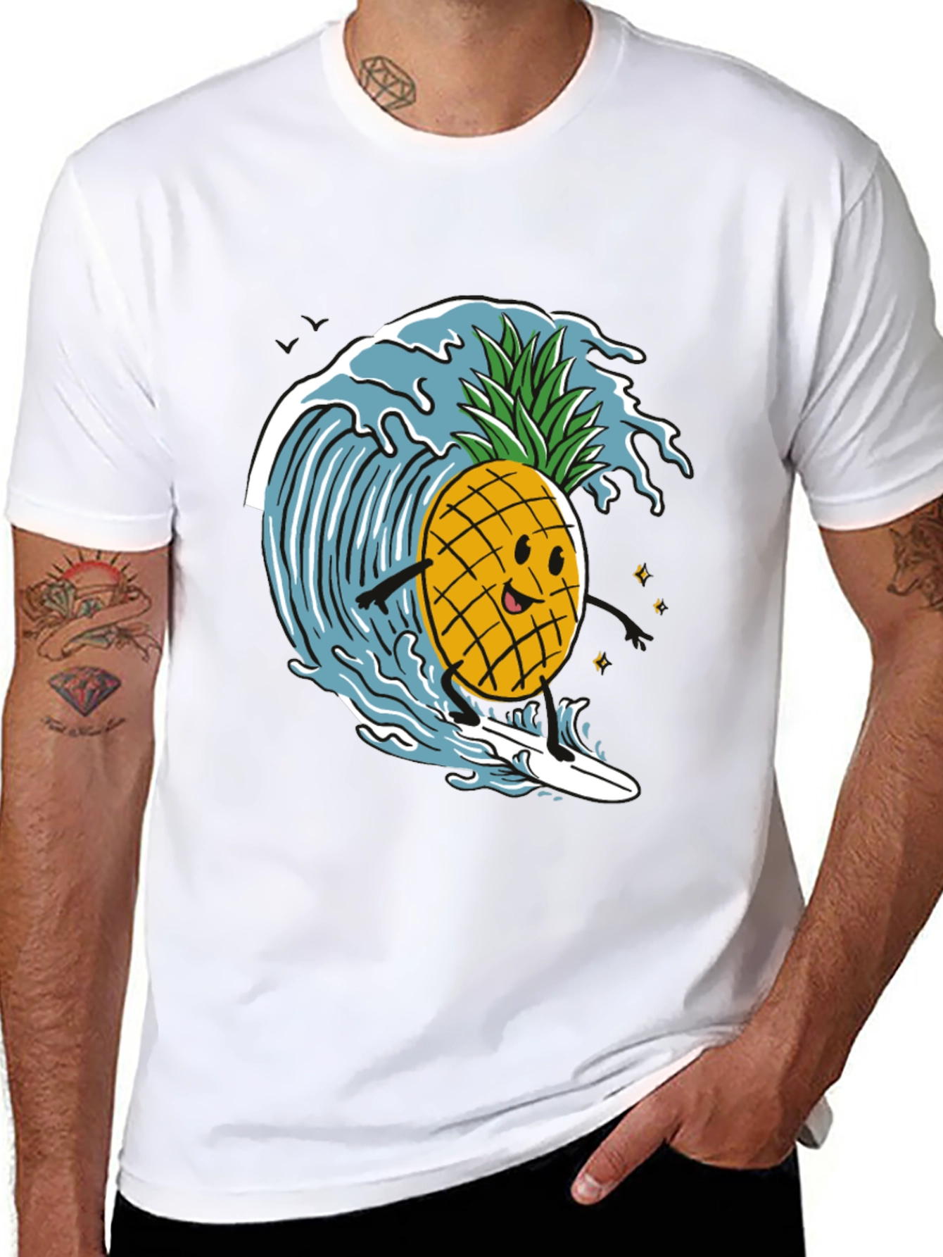 Surfing Pineapple T-Shirt - Fun Summer Tee
