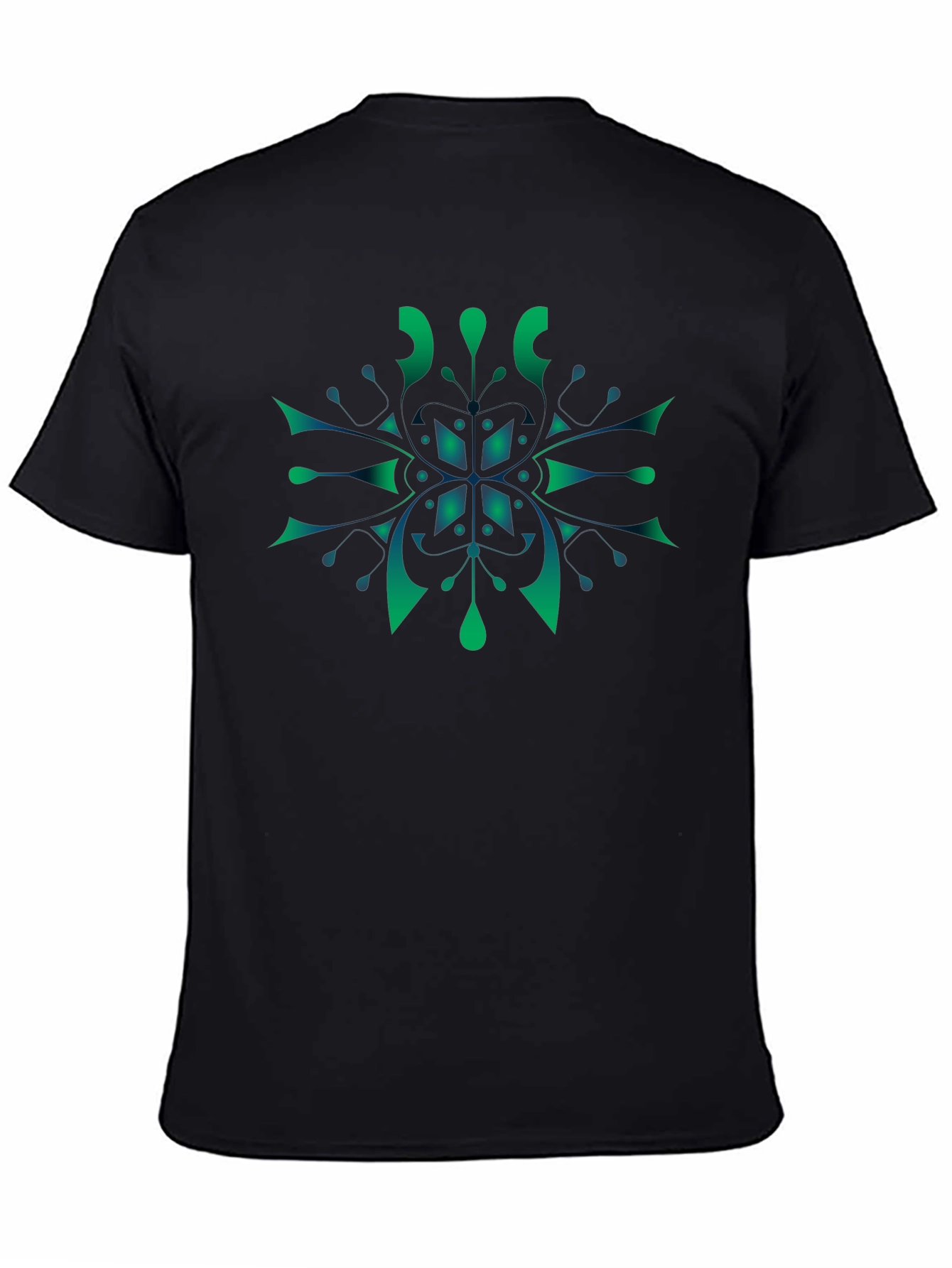 Abstract Green Snowflake Graphic Tee