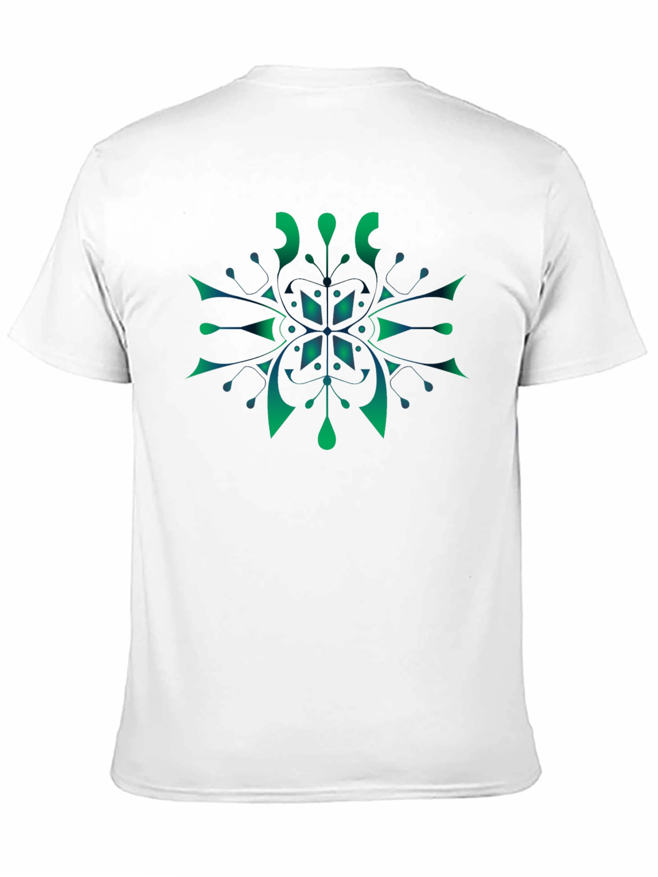 Abstract Green Snowflake Graphic Tee