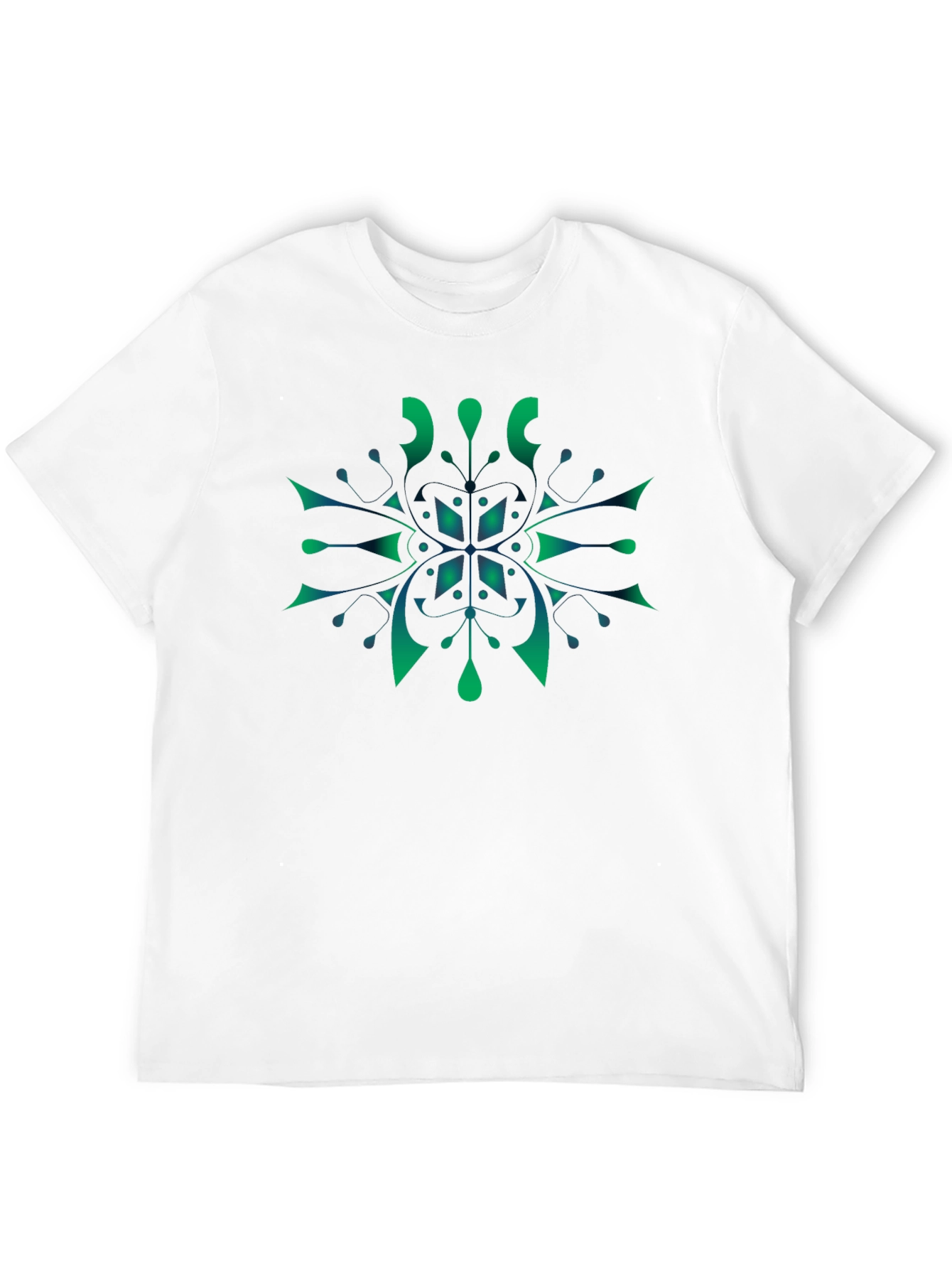 Abstract Green Snowflake Graphic Tee