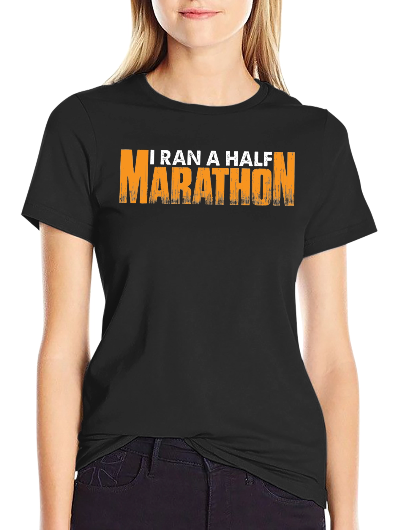 I Ran A Half Marathon T-Shirt - Black