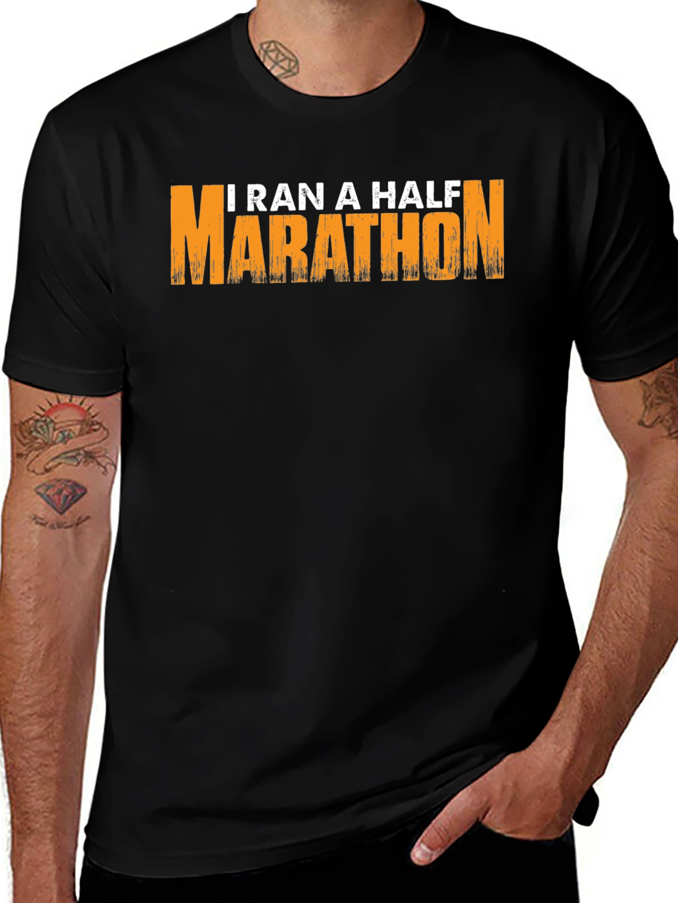 I Ran A Half Marathon T-Shirt - Black