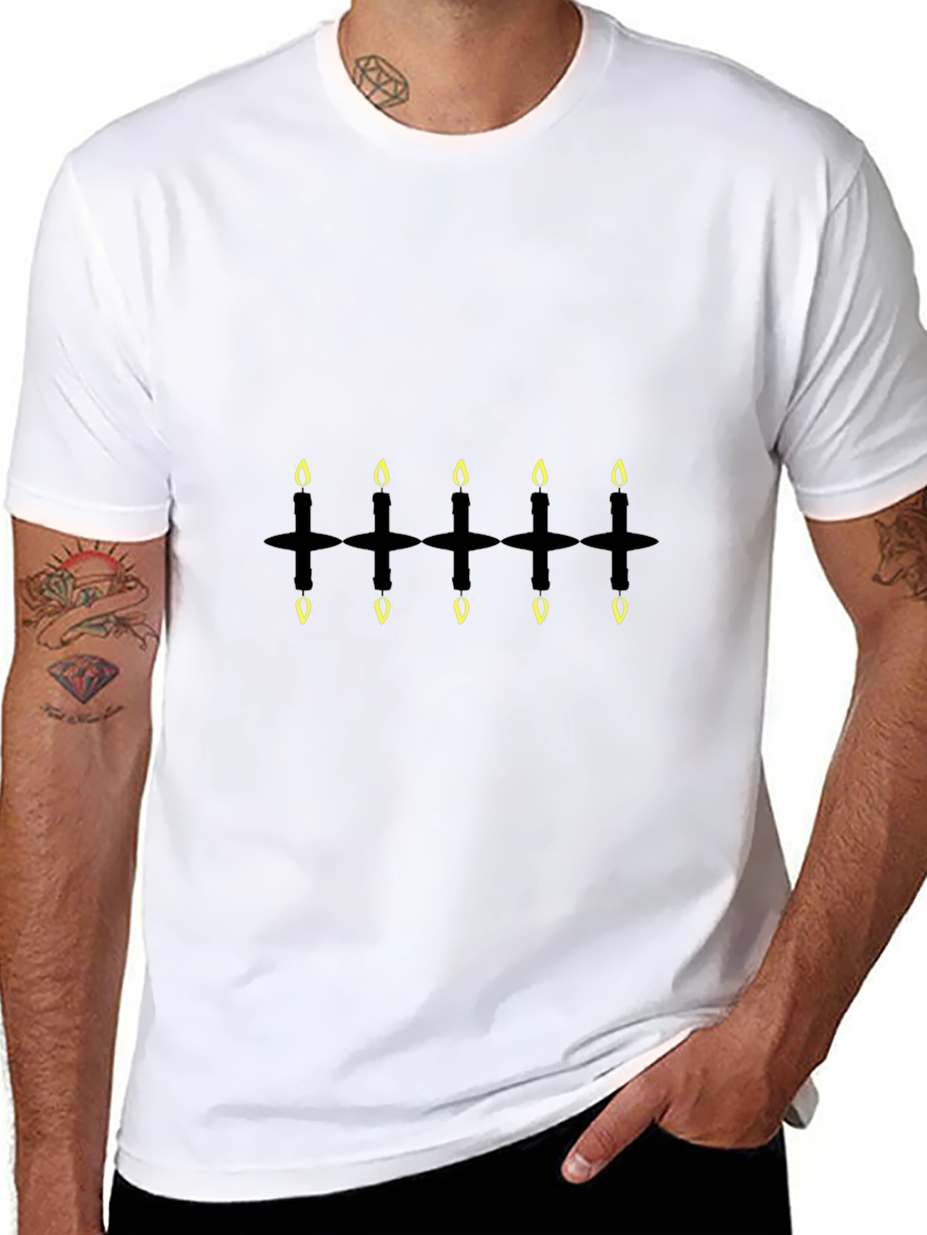 Candle Cross Graphic Tee - Dark