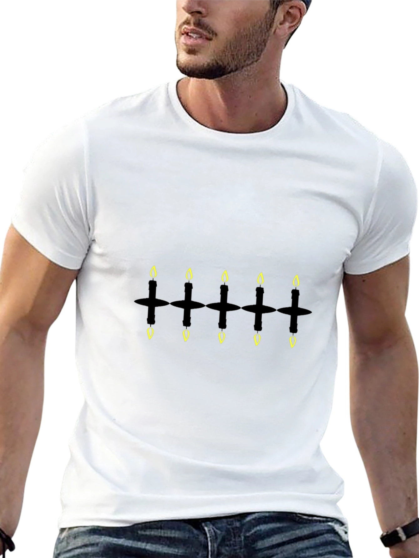 Candle Cross Graphic Tee - Dark