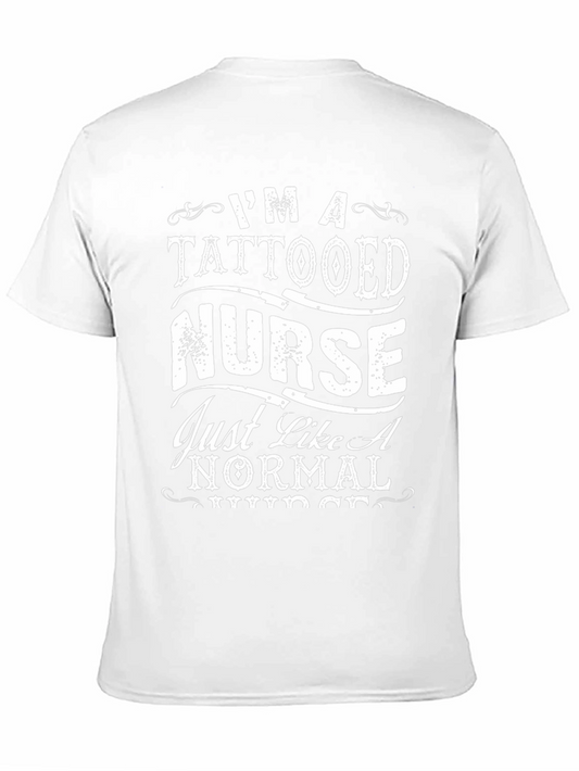 Tattooed Nurse Graphic Tee - Black Cotton Comfort