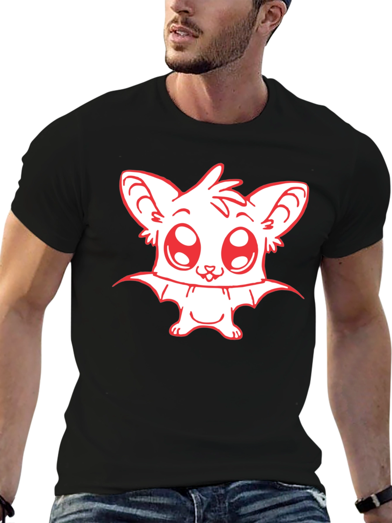 Cute Bat Graphic Tee - Black Unisex T-Shirt