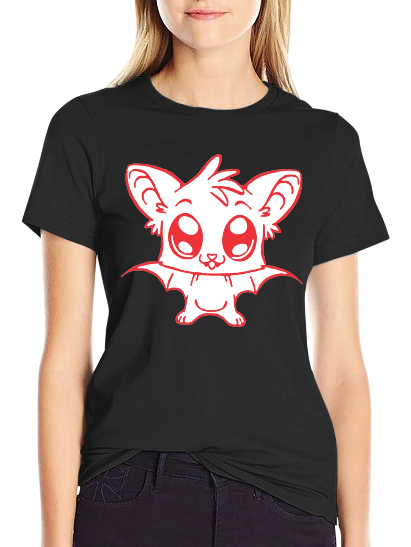 Cute Bat Graphic Tee - Black Unisex T-Shirt