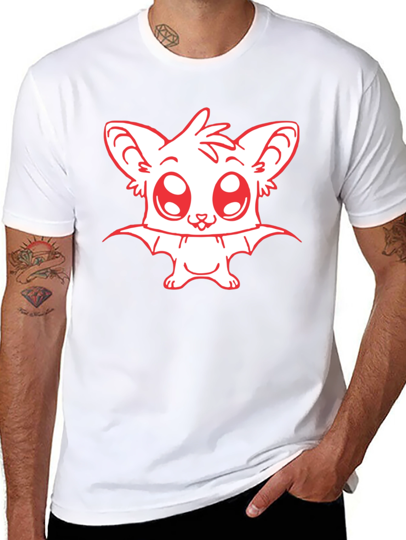 Cute Bat Graphic Tee - Black Unisex T-Shirt