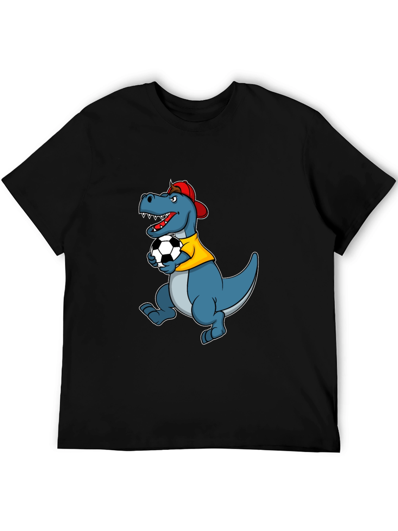 Dino Soccer T-Shirt - Black Cotton Tee