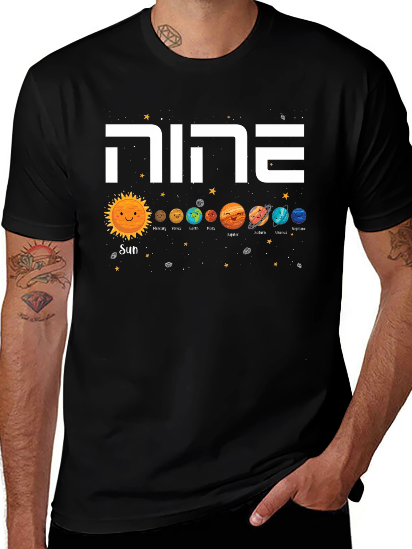 Nine Planets Graphic T-Shirt - Astronomy Space Tee