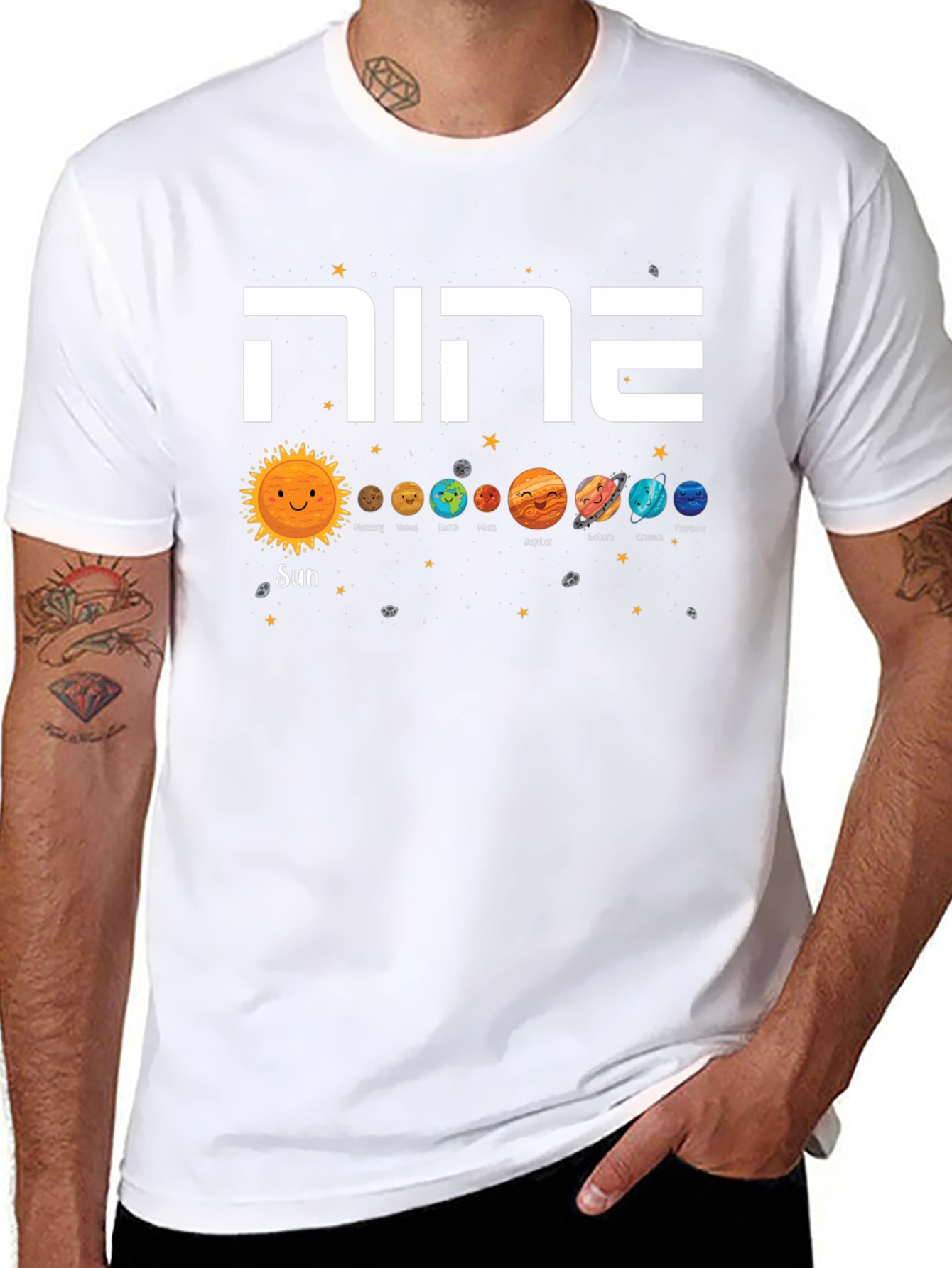 Nine Planets Graphic T-Shirt - Astronomy Space Tee