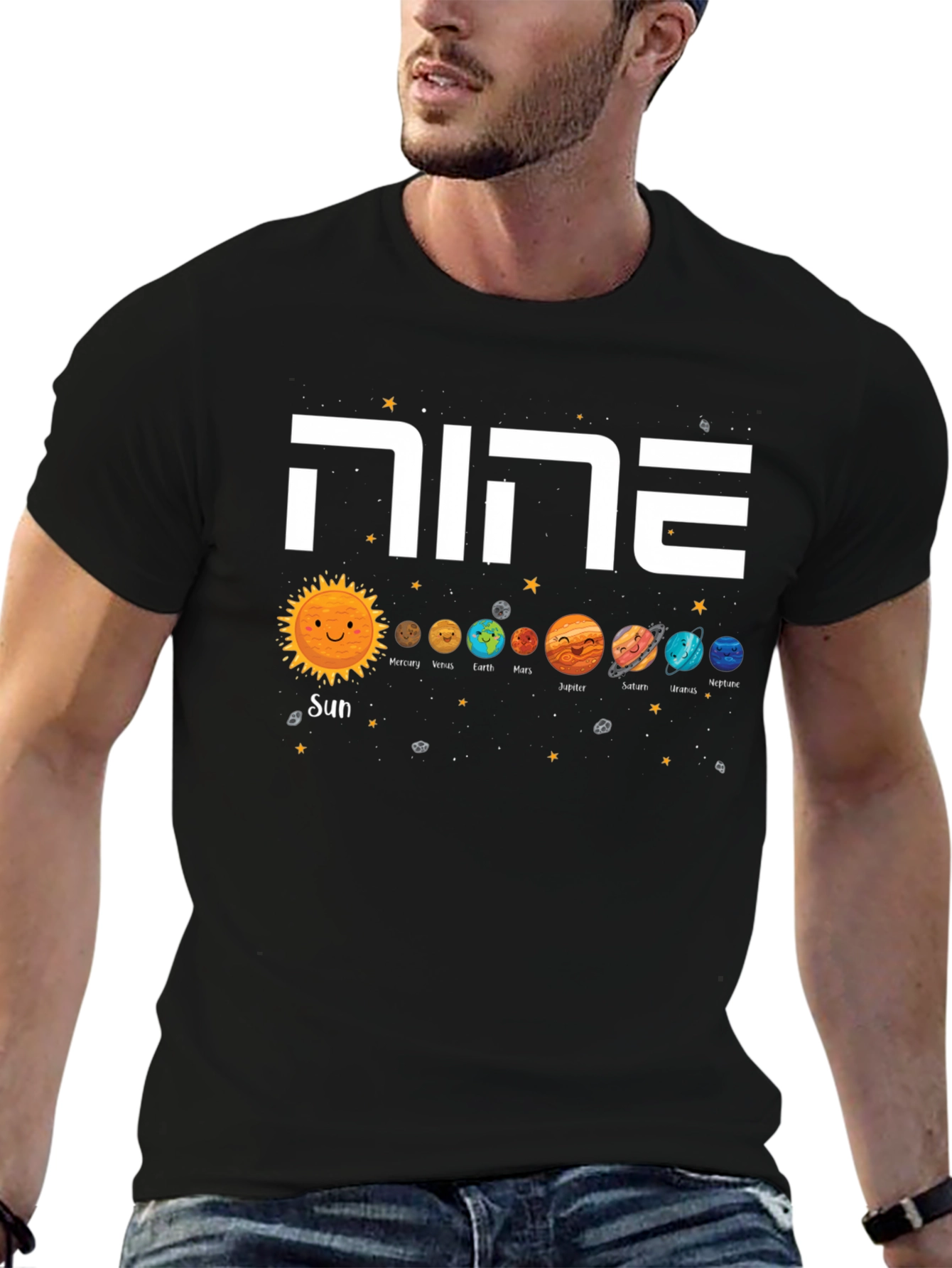 Nine Planets Graphic T-Shirt - Astronomy Space Tee