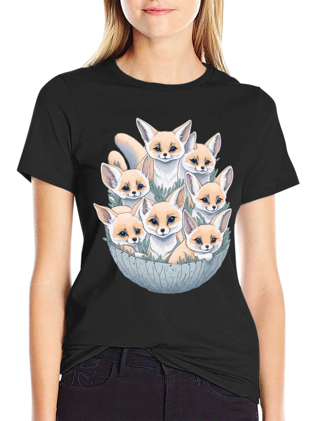 Fennec Fox Family T-Shirt - Cute Desert Fox Design