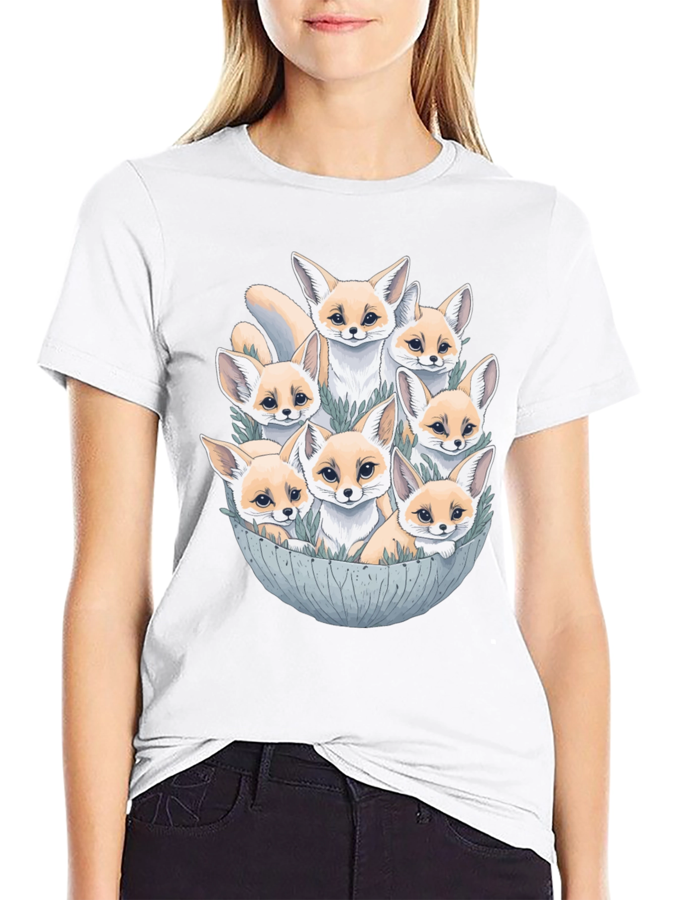 Fennec Fox Family T-Shirt - Cute Desert Fox Design