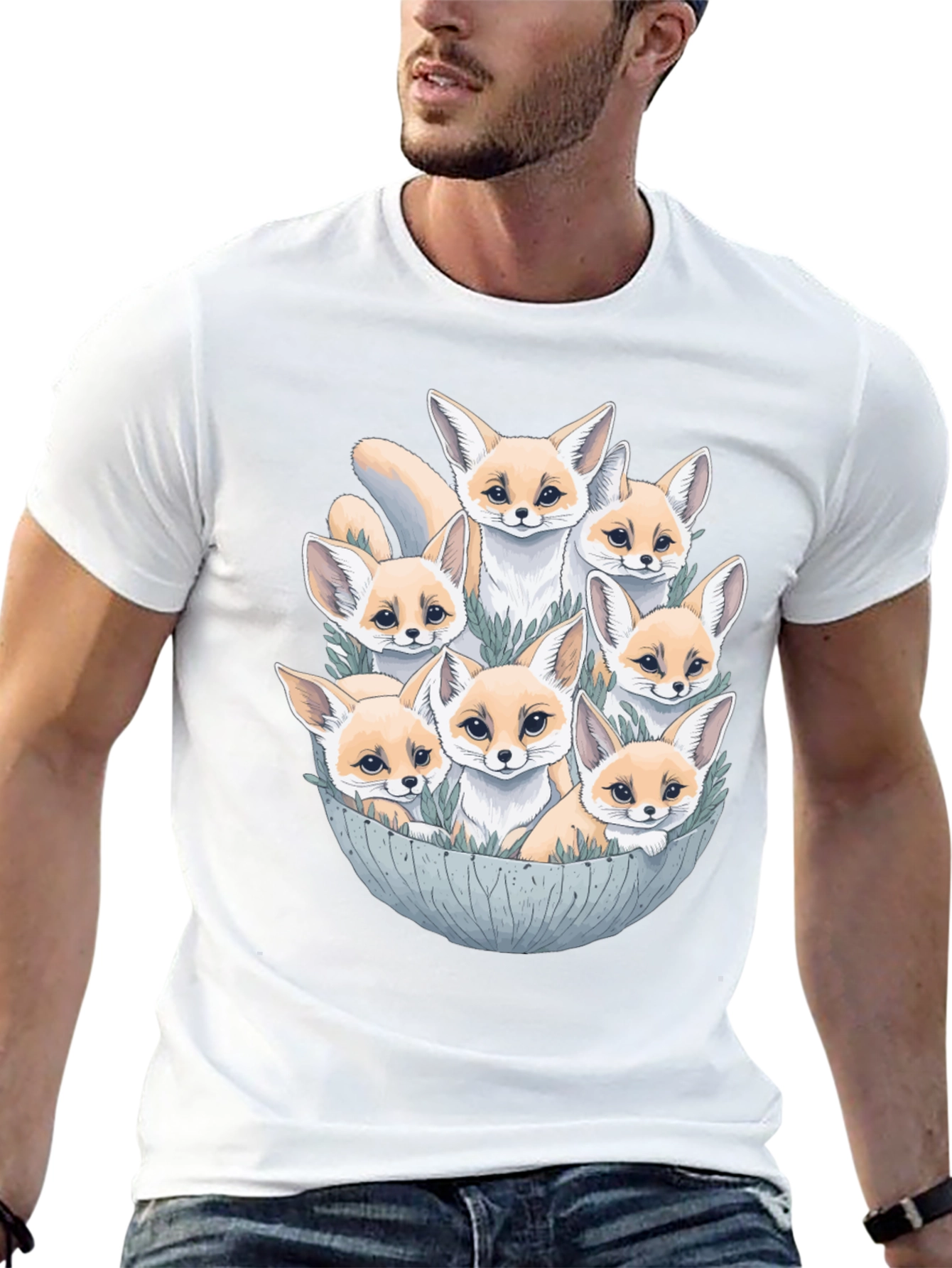 Fennec Fox Family T-Shirt - Cute Desert Fox Design