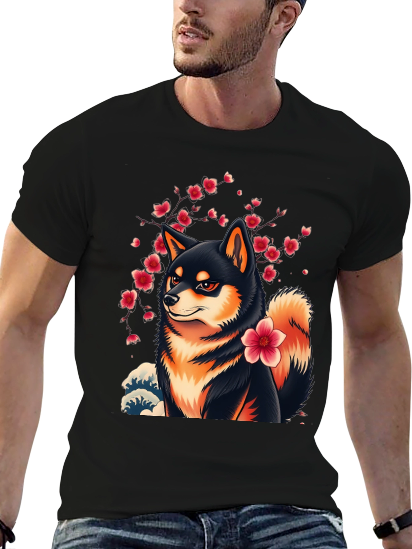 Shiba Inu Cherry Blossom T-Shirt