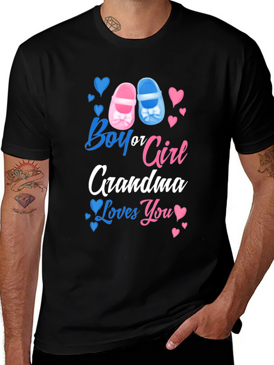 Boy or Girl Grandma Loves You Gender Reveal T-Shirt