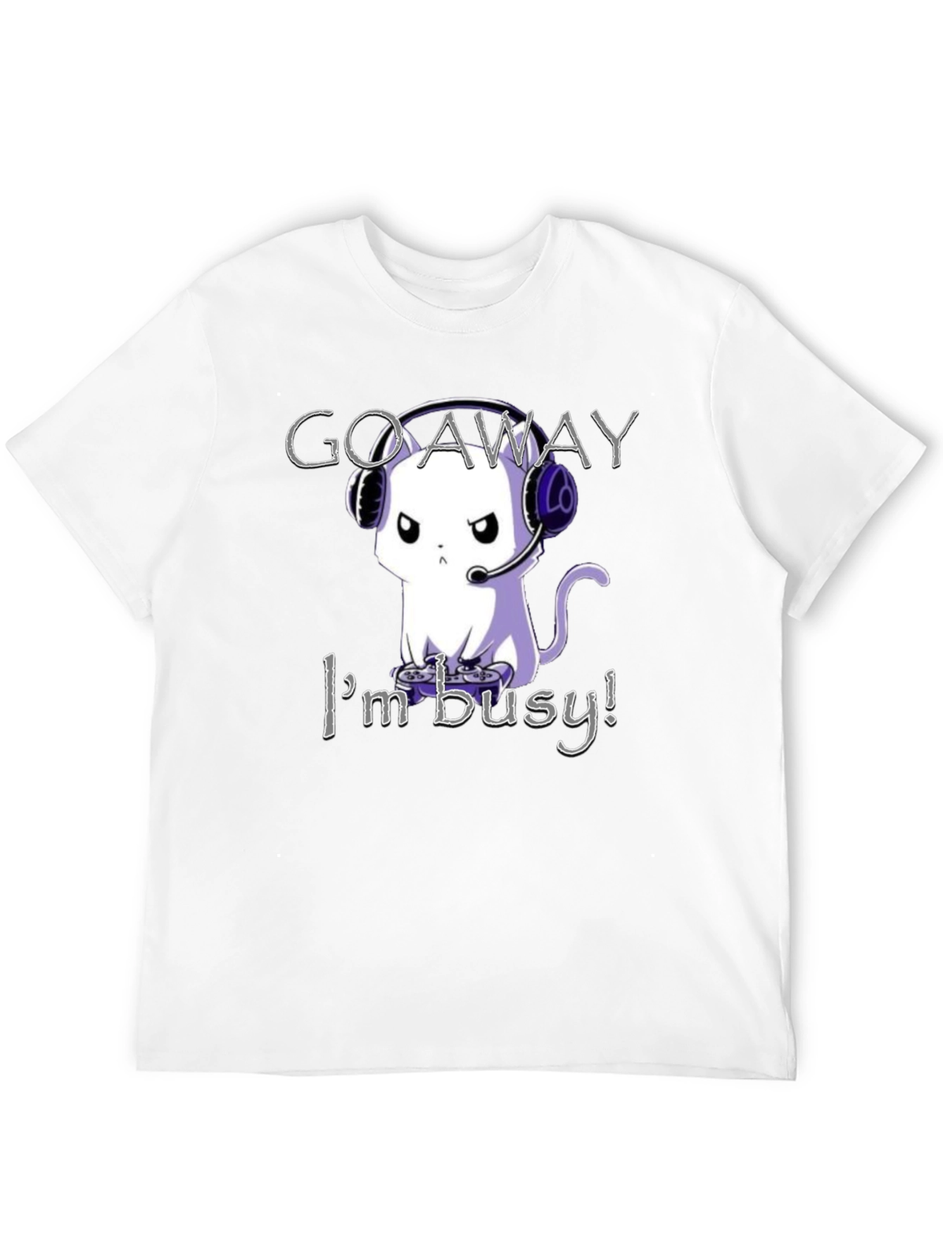 Gamer Cat T-Shirt - Go Away Im Busy!