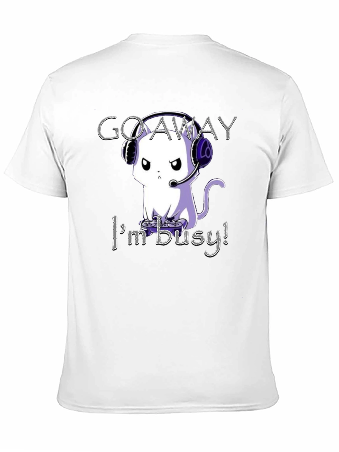Gamer Cat T-Shirt - Go Away Im Busy!
